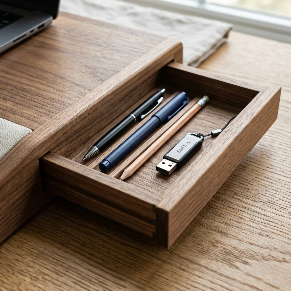 Foldable Ergonomic Lap Desk with Storage Drawer