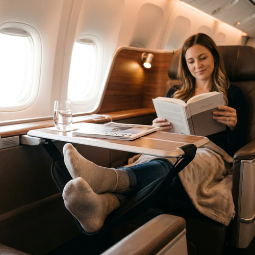 Ergonomic Airplane Foot Hammock - Portable Travel Footrest