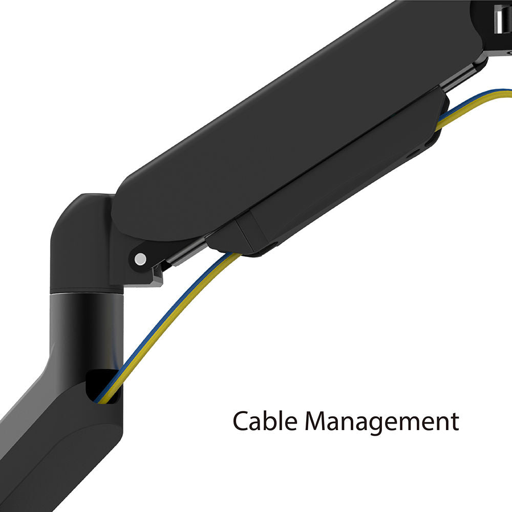 C-clamp mount of CHARMOUNT single monitor arm on desk edge