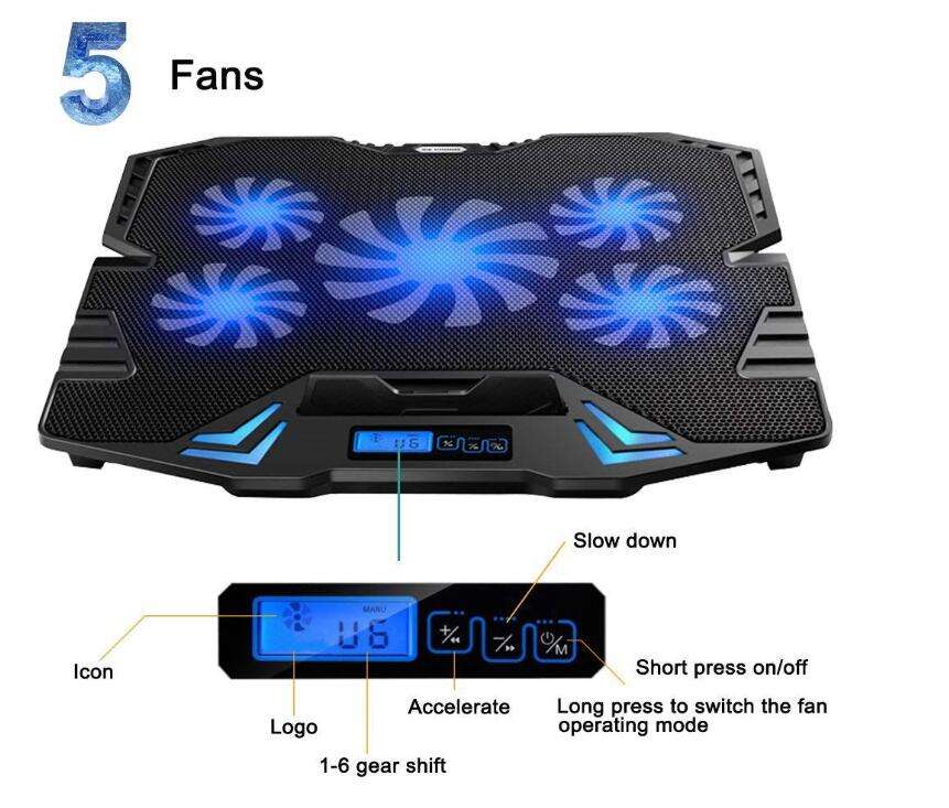 Side view of ICE COOREL cooling pad 5 adjustable height positions