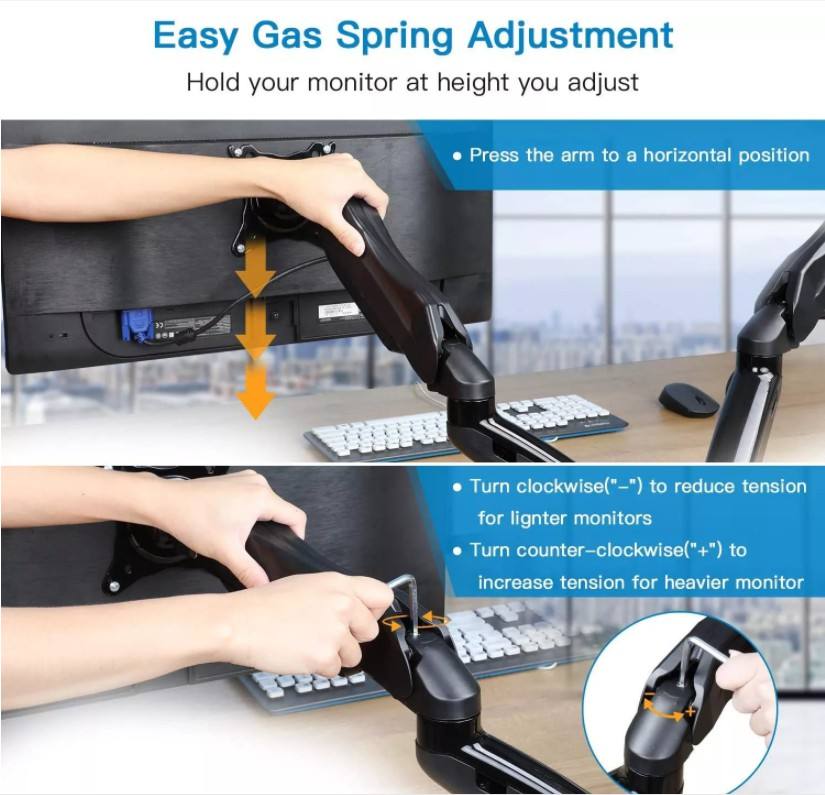Integrated cable management channels on dual monitor arm