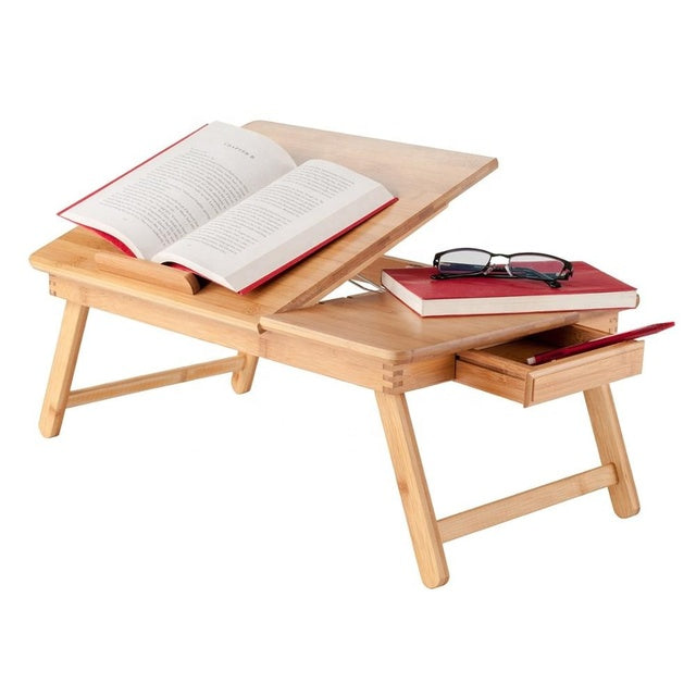 Foldable Ergonomic Lap Desk with Storage Drawer