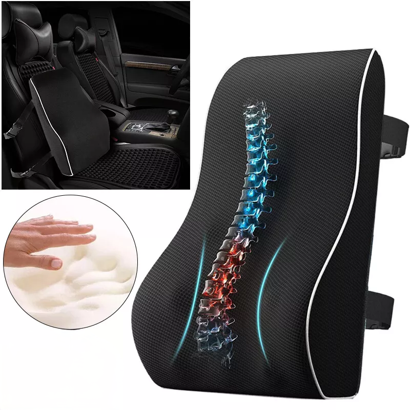 Adjustable elastic strap on lumbar support pillow for chair fitting