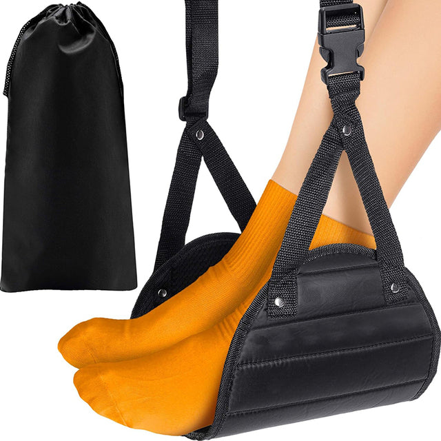 Ergonomic Airplane Foot Hammock - Portable Travel Footrest