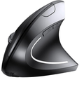 Ergonomic vertical wireless mouse with 60-degree tilt angle front view