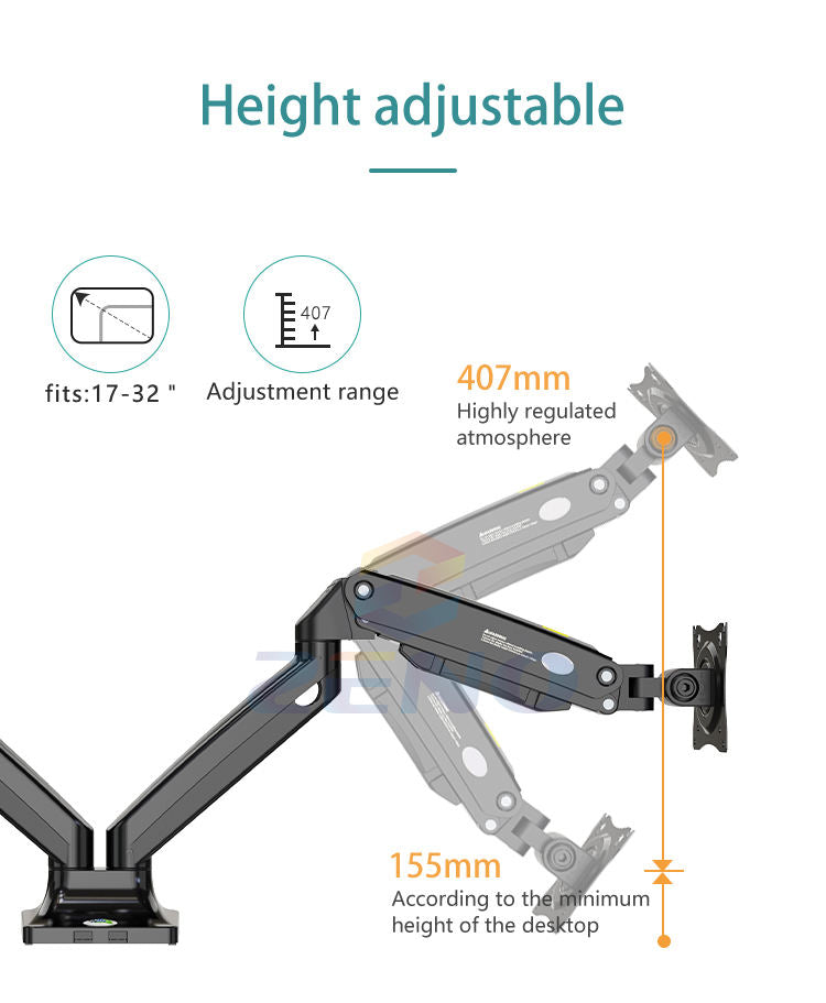Grommet mount installation for dual monitor arm through desk hole